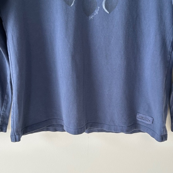 Life Is Good Blue Cotton Total Eclipse Long Sleeve Crusher Tee - Picture 3 of 16